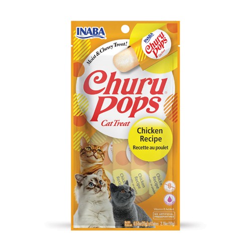 CHURU POP CAT CHICKEN 15GR/4 TUBES — Inaba