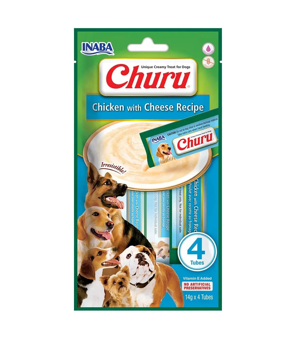 Churu Dog Chicken/Cheese 14GR/4 Tubes — Inaba