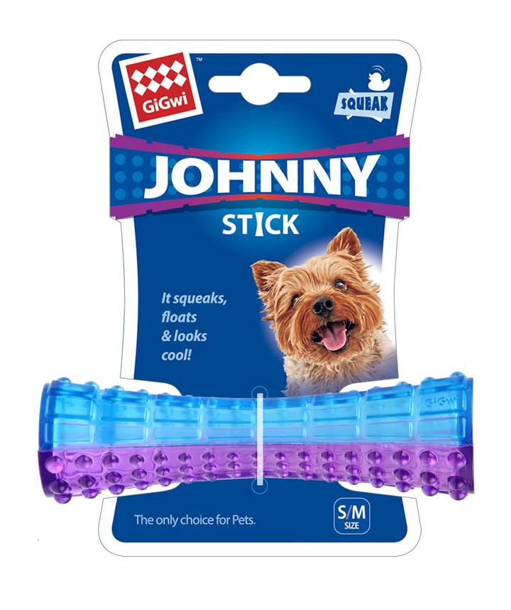 JOHNNY STICK SMALL TRANS PURP/BLUE 1PZ — GiGwi