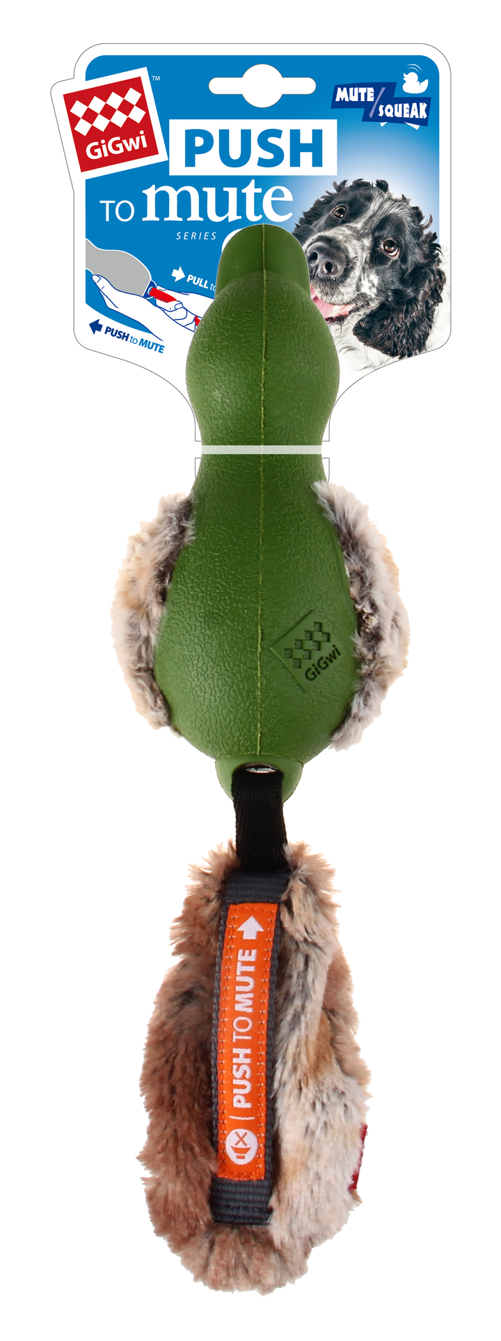 PUSH TO MUTE M/L SIZE DUCK/GREEN 1PZ — GiGwi