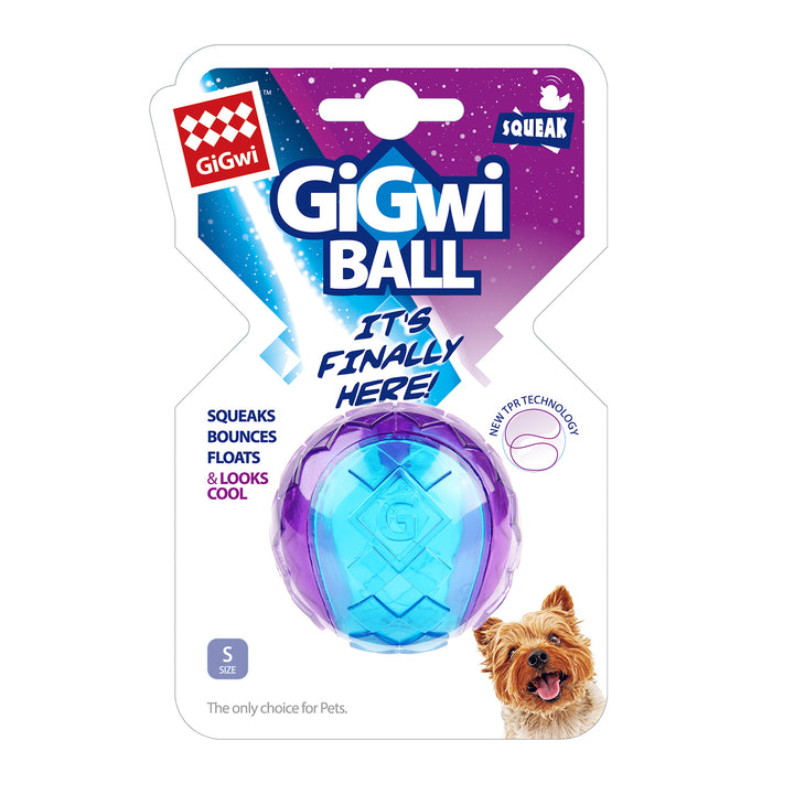 GIGWI BALL SMALL TRANS BLUE/PURPL 1PZ — GiGwi