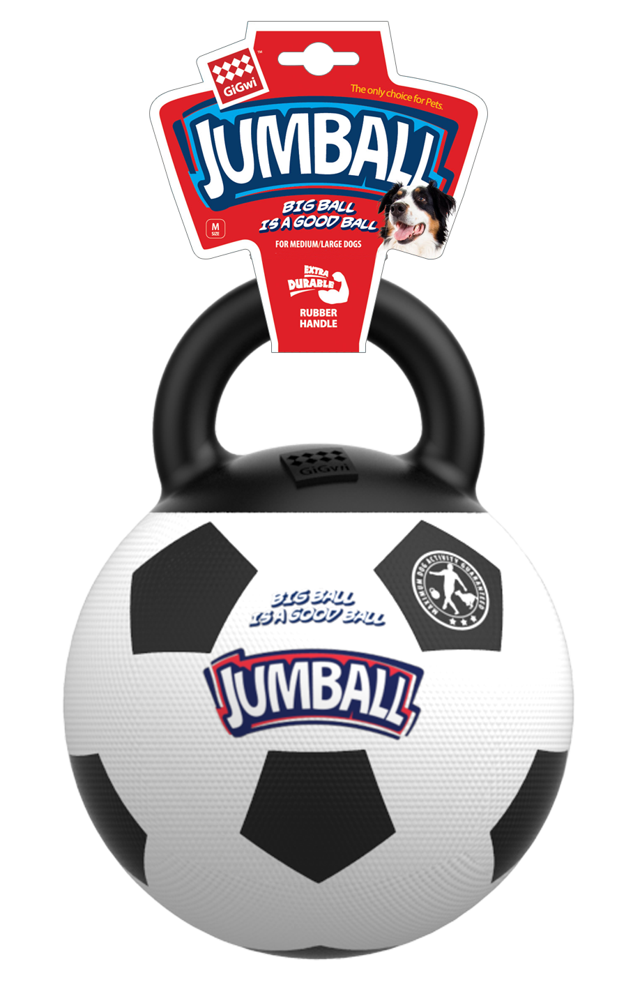 Jumball Futbol/Handle White/Black 1PZ — GiGwi