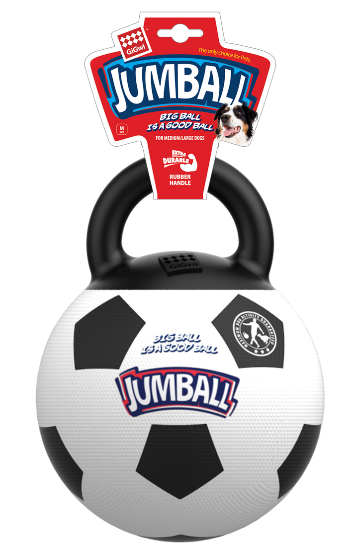 JUMBALL FUTBOL/HANDLE WHITE/BLACK 1PZ — GiGwi