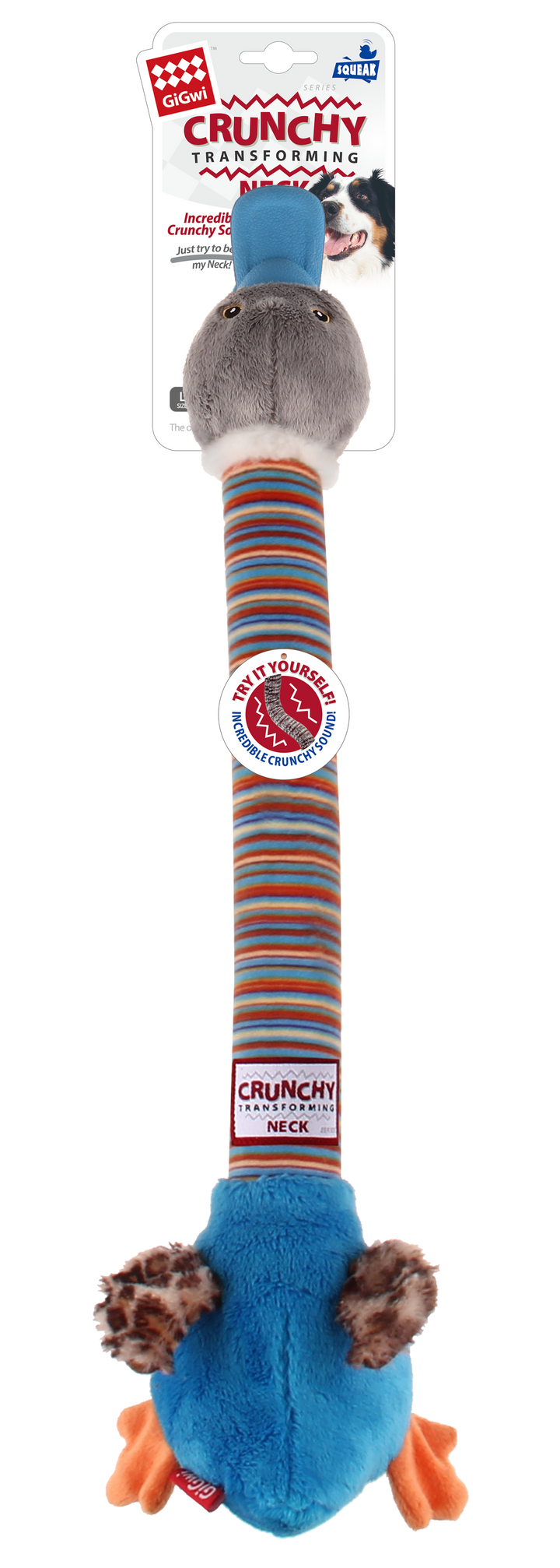 PLUSH FRIENDZ CRUNCH NECK L/PATO BLUE 1PZ — GiGwi