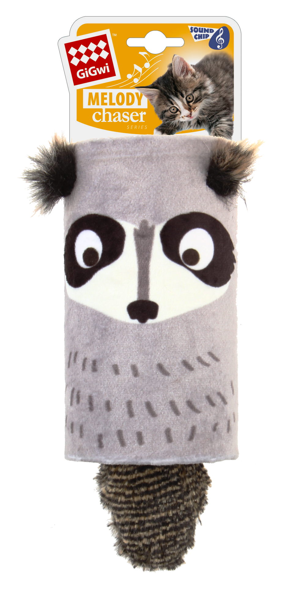 Melody Chaser Tube/Plush Mapache 1PZ — GiGwi
