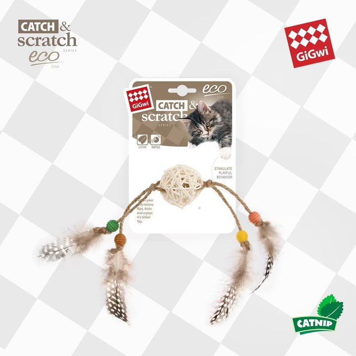 CATCH SCRATCH RATTAN/PLUMAS CAFE 1PZ — GiGwi
