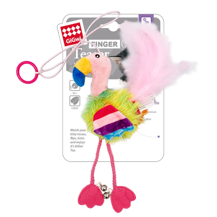FINGER TEASER CATNI/BELL BIRD PINK 1PZ — GiGwi