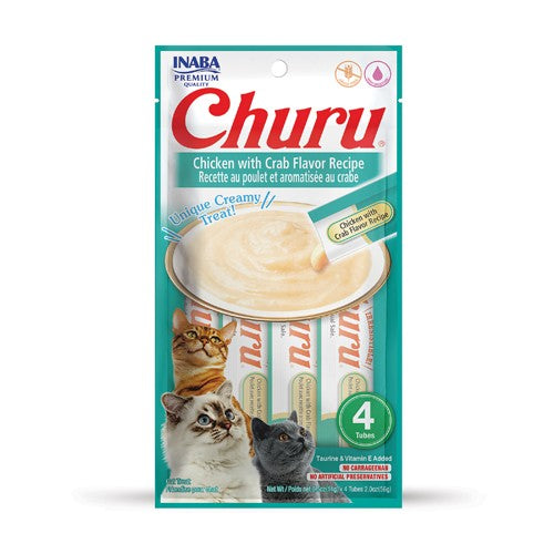 CHURU CAT CHICKEN/CRAB 14GR/4 TUBES — Inaba