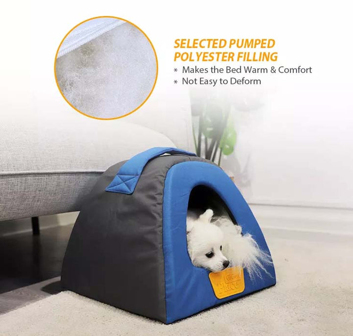 GIGWI PLACE CASA IGLU S GREY/BLUE 1PZ — GiGwi
