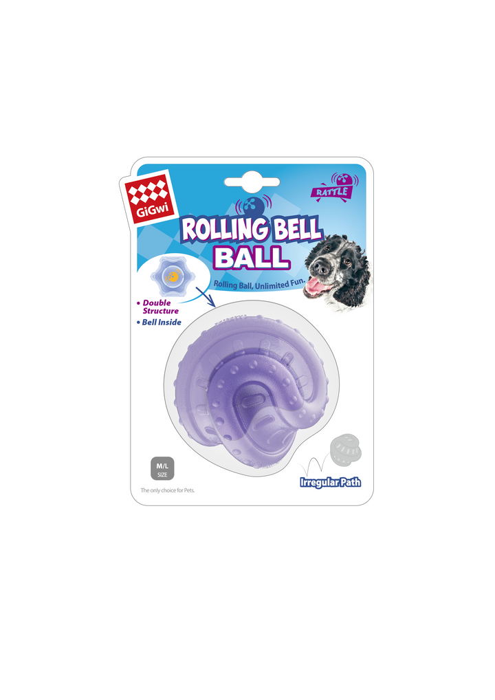 ROLLING BELL BALL RATTLE 3" MEDIUM DOG — GiGwi