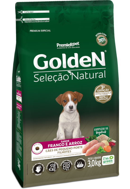 GOLDEN SEC NAT PUPPY MINI POLLO/ARZ 3KG — PremierPet