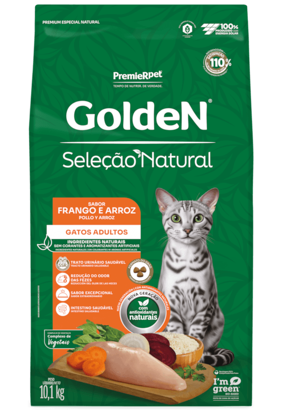 GOLDEN SEC NAT CAT ADULT POLLO/ARZ 10,1KG — PremierPet