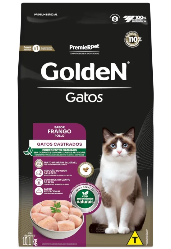 GOLDEN GATOS CASTRADOS SABOR POLLO 3KG — PremierPet