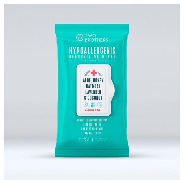 TWO BROTHERS HYPOALLERGENIC WIPES X40 — Two Brothers