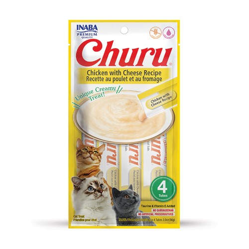 CHURU CAT CHICKEN/CHEESE 14GR/4 TUBES — Inaba