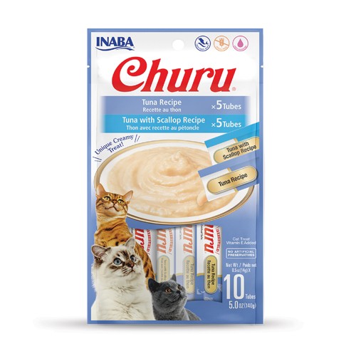 CHURU CAT TUNA + TUNA SCALLOP X10 TUBE — Inaba