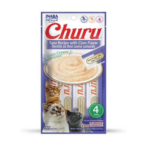 CHURU CAT TUNA/CLAM 14GR/ 4 TUBES — Inaba