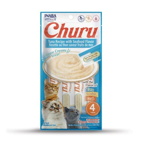 CHURU CAT TUNA/SEAFOOD 14GR/ 4 TUBES — Inaba