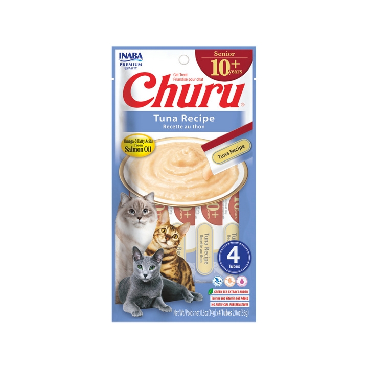CHURU CAT SENIOR 10+ TUNA  14GR/4 TUBES — Inaba