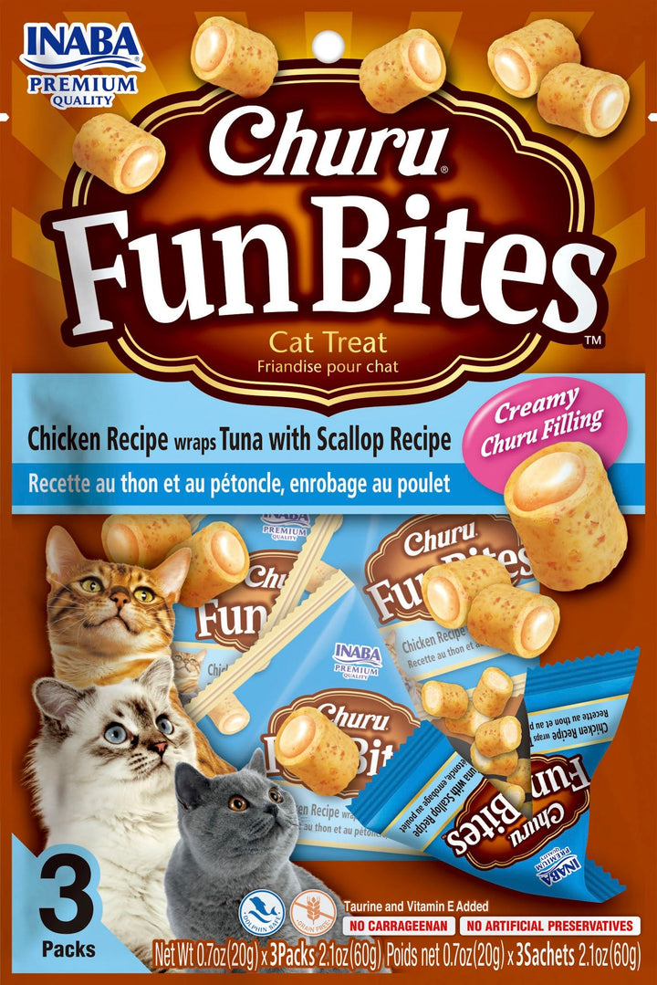 FUN BITES CAT CHICK/TUNA/SCALL 20G/3pz — Inaba