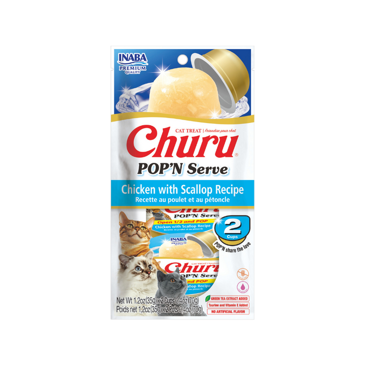 CHURU POP´N SERVE CHICK/SCALLOP 35G/2P — Inaba