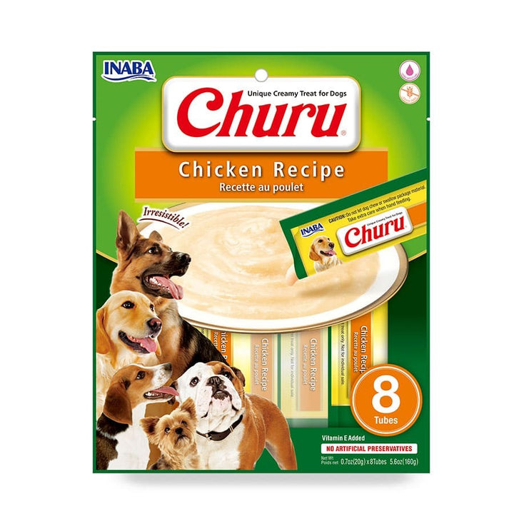 CHURU DOG CHICKEN 20GR/8 TUBES — Inaba