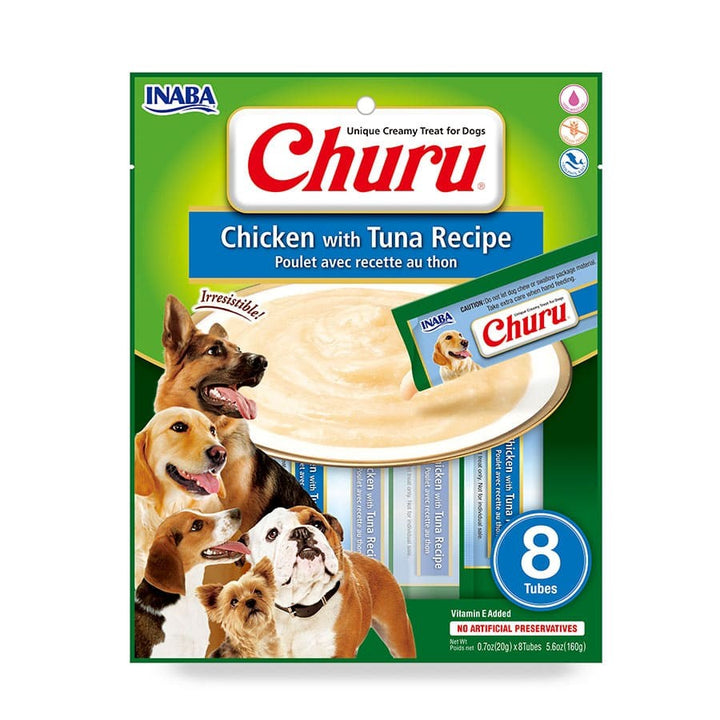 CHURU DOG CHICKEN/TUNA 20GR/8 TUBES — Inaba