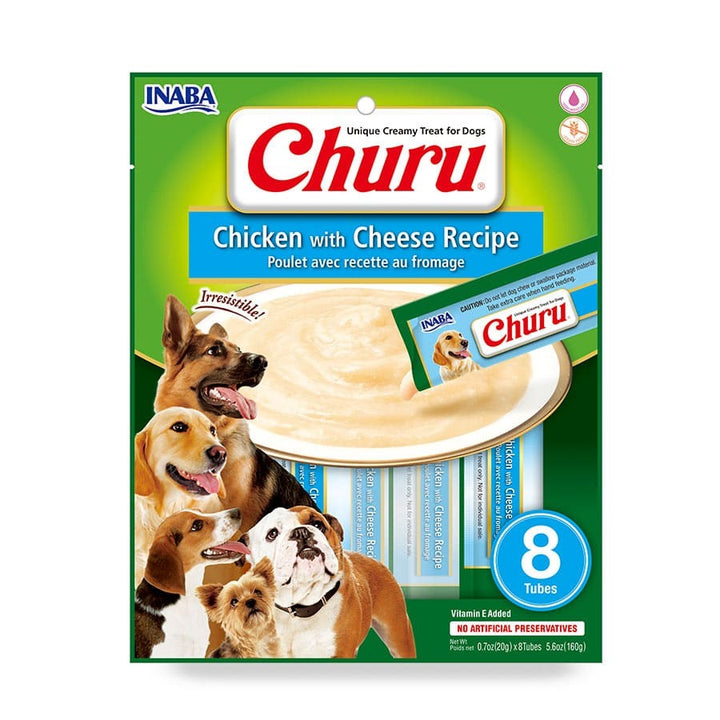 CHURU DOG CHICKEN/CHEESE 20GR/8 TUBES — Inaba
