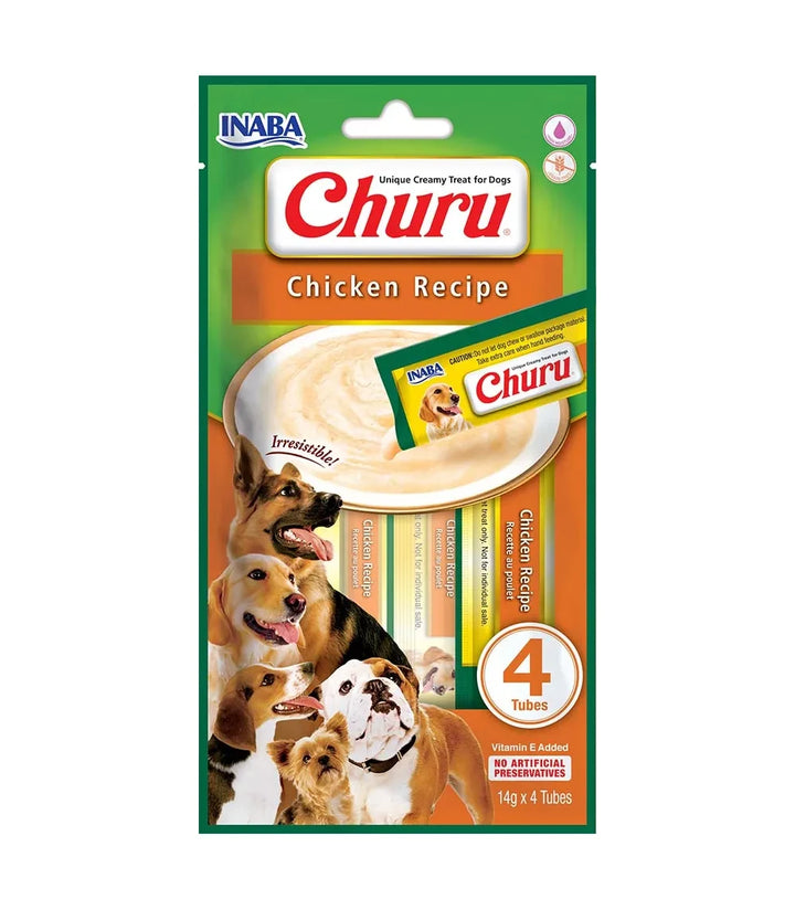 CHURU DOG CHICKEN 14GR/4 TUBES — Inaba